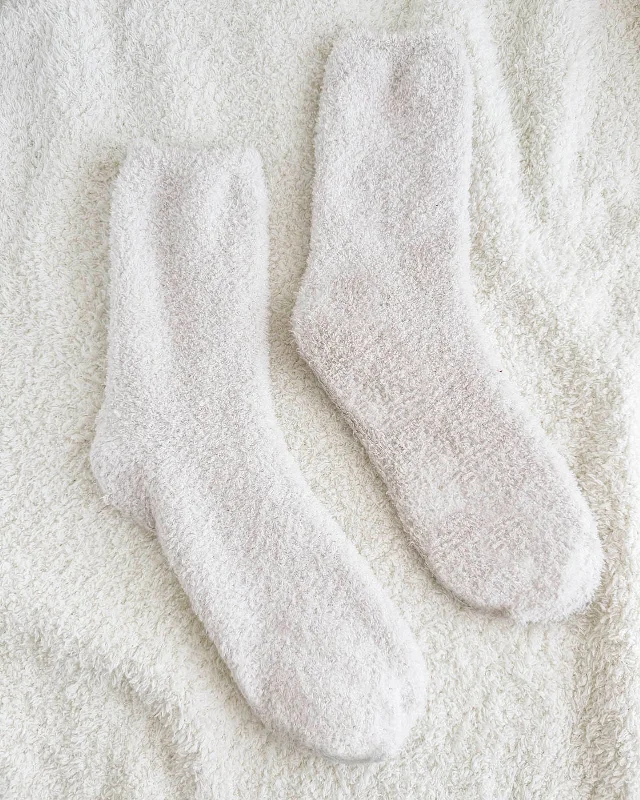 soft socks for sensitive feet -Ivory Bia Fuzzy Yarn Socks