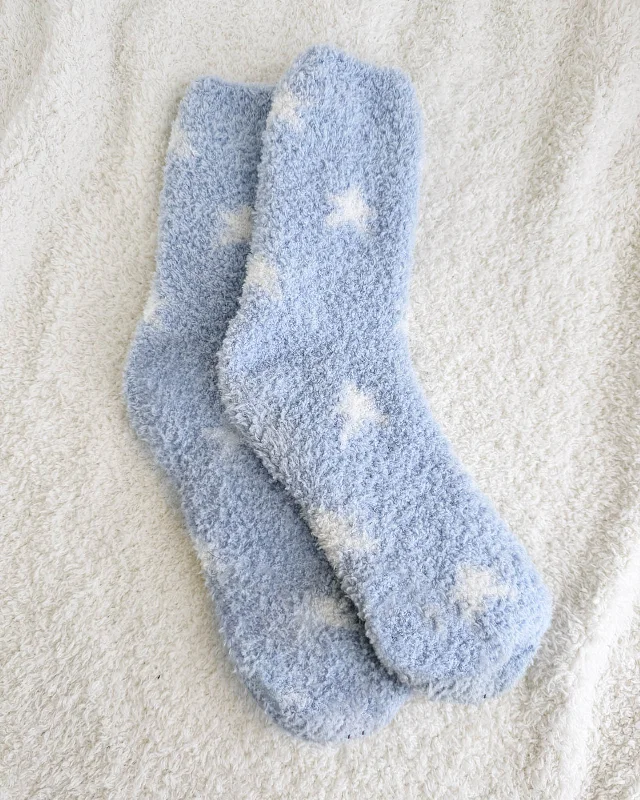 stylish socks for casual outfits -Blue Star Bia Fuzzy Socks