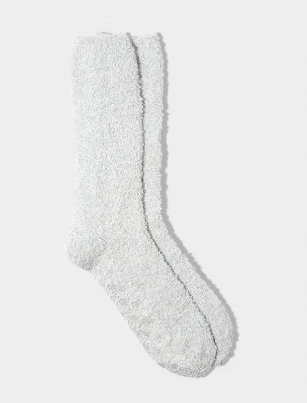 thick socks for outdoor activities -Cozy Bed Socks in Grey