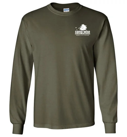 must-have camping accessories-Camp Wise Long Sleeve T-Shirt - Military Green