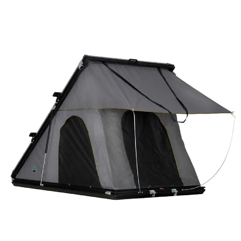 portable camping lantern with LED light -Overland Vehicle Systems HD Mamba Clam Hard Shell Roof Top Tent