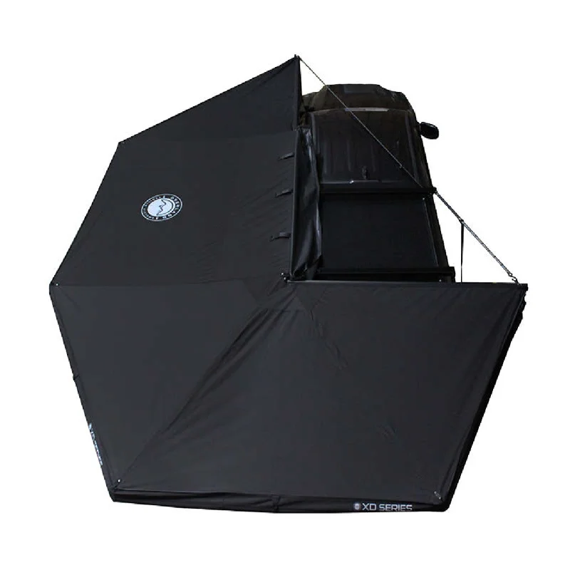 camping gear with all-weather protection -Overland Vehicle Systems XD Nomadic Black Out 270 Degree Awning w/ Lights